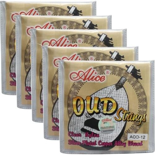 5 Sets Alice UD OUD Strings Clear Nylon Silver-Plated Copper Alloy Wound AOD12