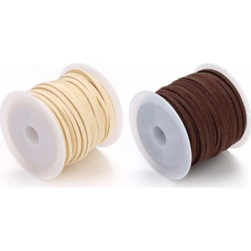 5yards/roll 19 Colors 2.7x1.5mm Korean Suede Leather Cords Flat Faux Thread For Necklaces Bracelets Diy Jewelry Making Findings