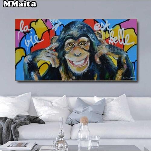 5D Diamond Painting Orangutan,Full Drill Picture Of Rhinestones Embroidery monkey, cute animal Diamond DIY Needlework art GG026