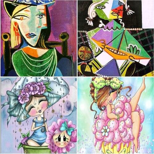 Diamond Painting DIY Square/Round Stones Cartoon Girl 5D Diamond Embroidery Portrait Handicraft Diamond Mosaic Picture Decor Art