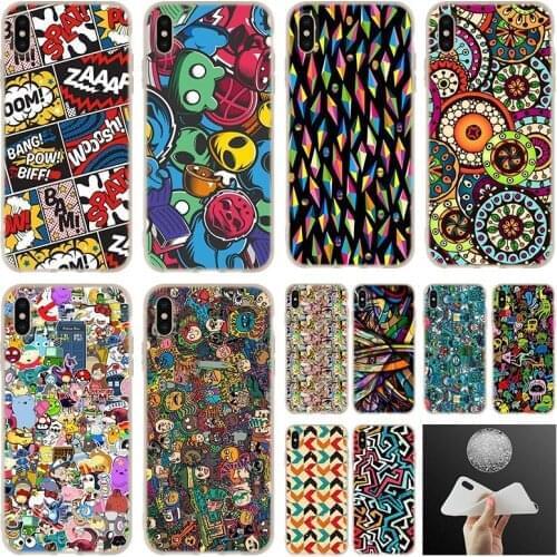 Case Psychedelic Pop Art Soft Silicone Case Cover For iPhone 12 11 Pro 7 8 Plus XR XS Max 5 5S SE 6 6s Funda Mini