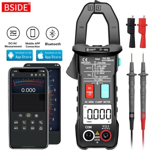Digital Clamp meter BSIDE ZT-5BQ Wireless Technology Smart multimeter True RMS Voltmeter Ammeter Auto Rang Capacitor NCV Tester