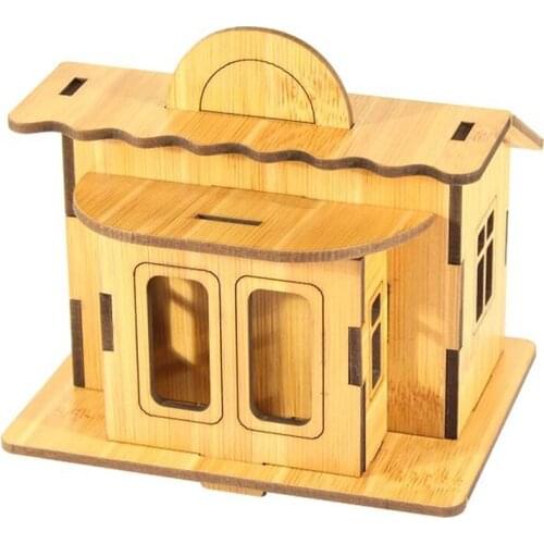 Wood Puzzles Education Toy Model Small House DIY 3D Mode House Toys Romantic House Building Wooden 3D Puzzle For Kids And Adults