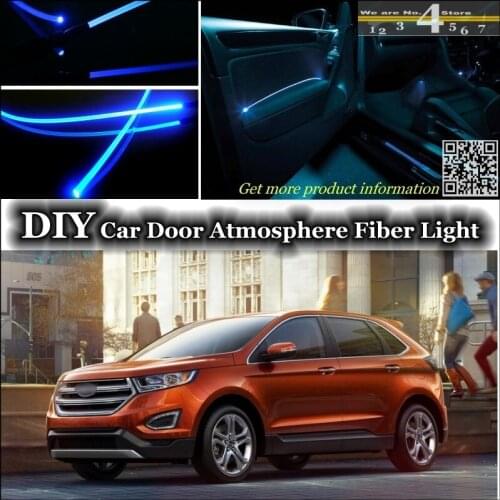 For Ford Edge interior Ambient Light Tuning Atmosphere Fiber Optic Band Lights Inside Door Panel illumination Not EL light Refit