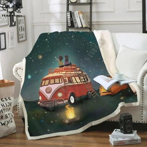 Camping In Falling Star Night Fleece Blanket 3D full printed Wearable Blanket Adults/kids Fleece Blanket drop shippng style -2