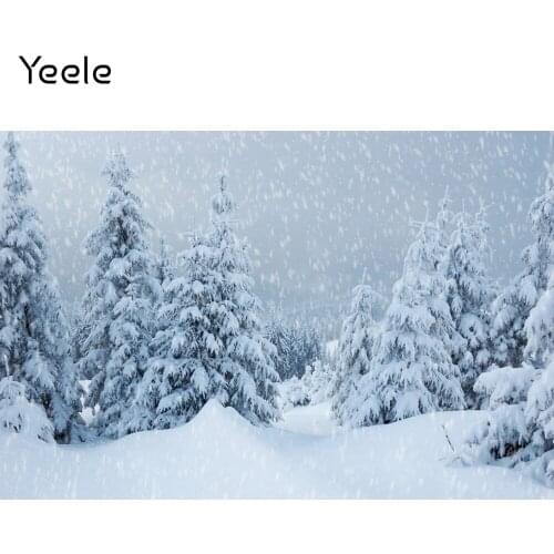Yeele White Christmas Tree Winter Forest Snowflake Landscape Photo Photography Backdrop Photo Background For Photo Studio