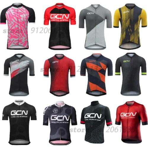 12 Style Mens Short Sleeve GCN Cycling Jersey Professional Cycling Top Bike Clothes Ciclismo Road Wear