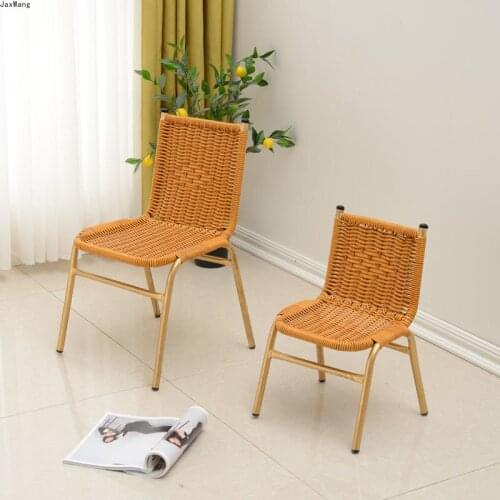 Rattan Living Room Chairs Leisure Handmade Chairs Computer Dining Chairs Lounge Backrest Postmodern Armchair Kitchen Furniture