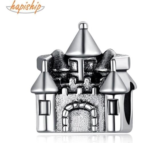 Hapiship 2020 Original Daisy Fashion Popular Sweet Castle Charm Beads Fit Charm Bracelet Women Lady DIY Jewelry Making CZ025