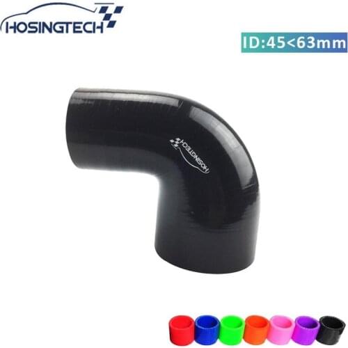 HOSINGTECH- pure silicone brand quality 2.5" to 1.75"(63mm-45mm) black 90degree silicone elbow reducer turbo hose