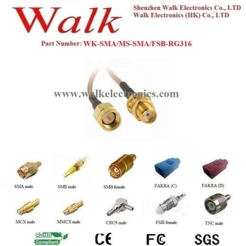 SMA male SMA female rg316 cable, SMA rg316 extension cable, rg316 SMA connector cable