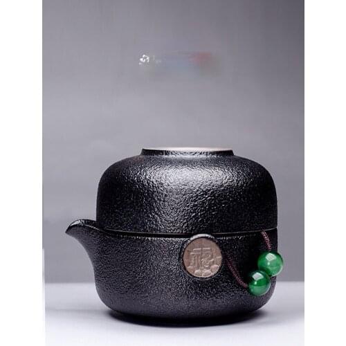 TT Stoneware Convenient Tea Cup Set One Pot One Cup 1 Person Single Person Portable Simple Ceramic Travel Tea Set Set