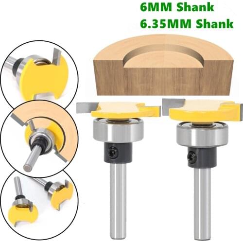 2PCS 6mm shank OR 1/4 shank Handle belt bearing T cutter Slotting knife router bit Carpenters notch knife
