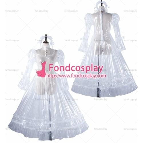 Sissy maid clear pvc dress lockable Uniform cosplay costume Tailor-made[G2210]
