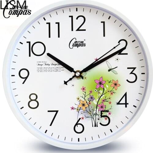 Round quartz silent creative living room wall clock personality mute bedroom clock cartoon large wall watch relogio parede