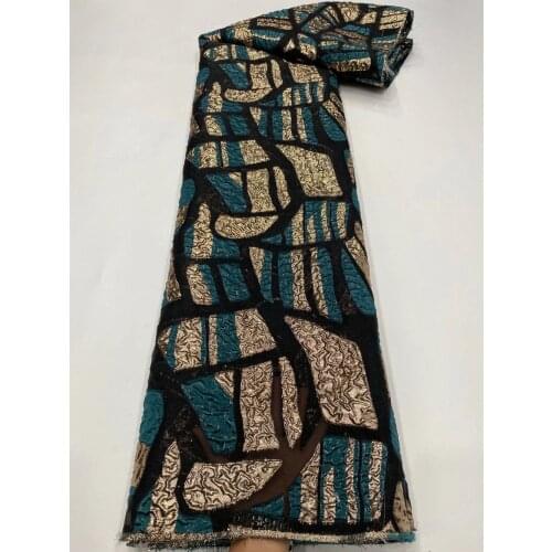 2021 Latest African Lace Jacquard Brocade Organza Fabric French Net Tulle Material Nigerian Damask Tissus Cloth Sewing POZ21