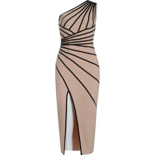 Summer Bandage Dress Sexy Women Dress One Shoulder Bodycon Party Club Celebrity New Dress Elegant Clothes