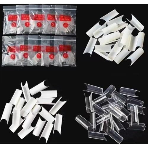 Type C Nail Art Sheets 500 Pieces of Transparent Fake Nails High-curvature Bag Water Pipe Nail Patches