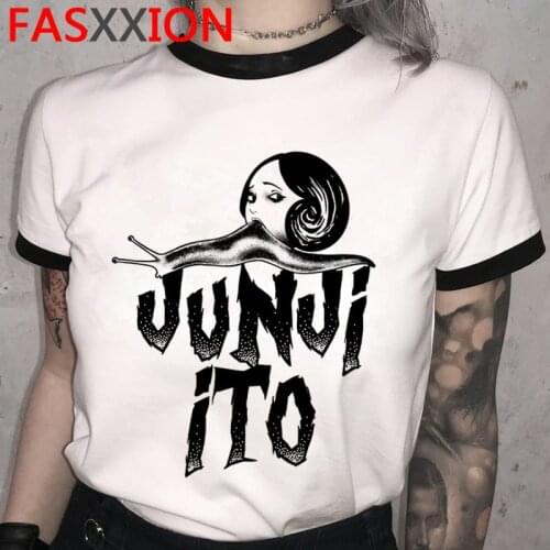 Junji Ito top tees male couple couple clothes grunge harajuku tumblr t shirt white t shirt