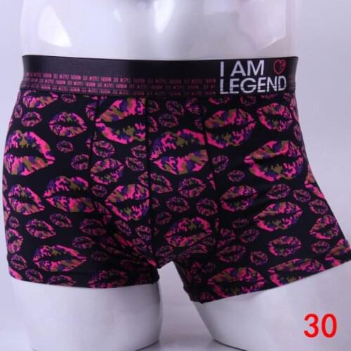 Hot Sale mens boxer four silk printing head 19 color optional angle shorts