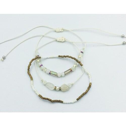 HanJing new arrival cute trendy 3 pcs /set 2019 crystal couple charm friendship princess string bracelets set for women femme