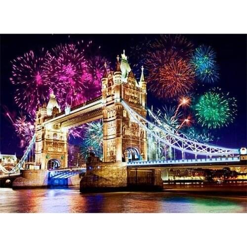 Fireworks DIY Embroidery Cross Stitch 11CT Kits Needlework Craft Set Cotton Thread Printed Canvas Home Decoration Design