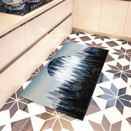 Fir Floor Mat White Winter Living Room Bedroom Area Rugs Large Bathroom Decoration Carpet Print Fog Spruce European Style