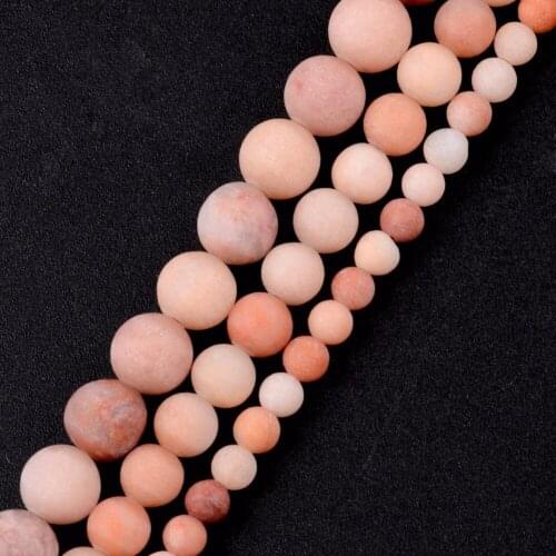 Wholesale 4 6 8 10mm Dull Polish Pink Aventurine Round Beads Making Bracelet Jewelry Natural Stones for Handicraft Accessories