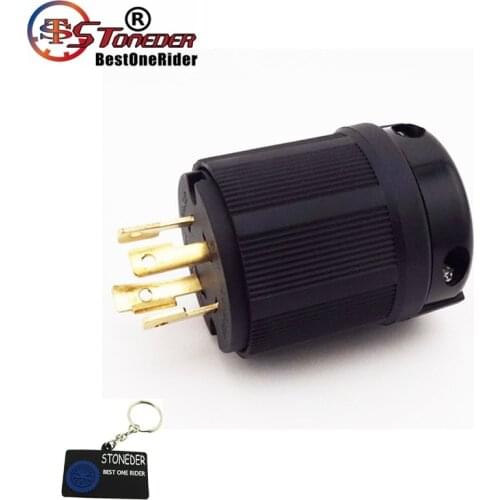 STONEDER 30A L14-30P 4 Prong For 125 250V Gas Gasoline Generator Locking Plug UL Approval