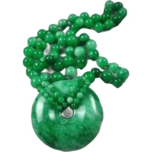 Natural jadeite jade pendant pendant buckle dry nostalgia Citroen raw real sweater chain