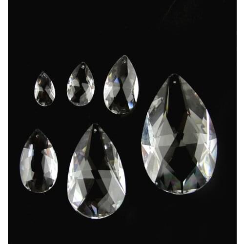 22mm 38mm 50mm 63mm 76mm Clear Glass Tear Drop Crystal Chandelier Parts K9 Glass Suncatcher Prism Hanging Trimming Pendants