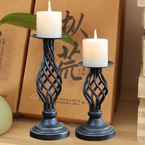 Retro Hollow Out Candle Holder Romantic Table Tools Forged Candle Holder Wedding Decoration Metal Candlestick Home Adornment