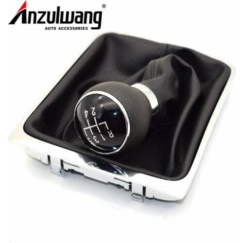 5 Speed Car Manual Car Styling Gear Shift Knob With Gaiter Boot Cover Frame For Volkswagen VW Passat B6 2005-2011