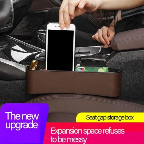 Car Seat Crevice Storage Box ABS Leather Car Storage Organizer Universal Car Seat Organizer Card Phone Holder Pocket