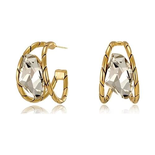 All-match Exquisite Commuter Shiny Circle Ear Stud Earrings 2020 New Style Elegant Earrings Female