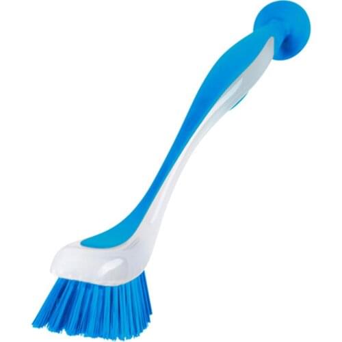 Vertical Space Saving Pan Sink Dish Washing Tool Long Handle Home Kitchen Suction Cup Pot Multifunction Scrub Cleaning Brush