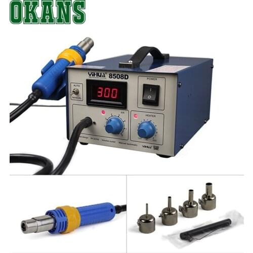 YIHUA 8508D 220v 700w hot air gun station heat air gun station 100-450 celsius Manual / Auto Digital Air Pump rework station