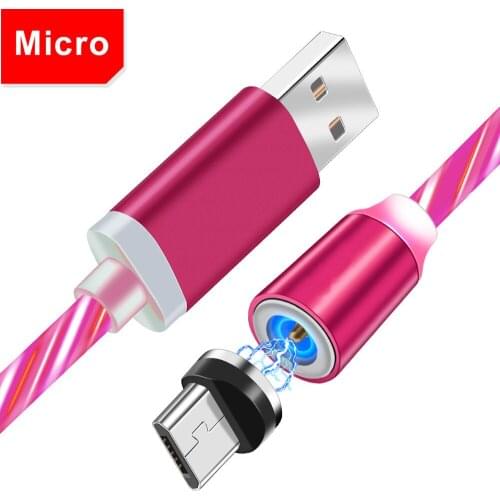 For Samsung galaxy A10 A6 J4 Xiaomi Redmi 7 7a Honor 8x HTC ZTE Blade V7 LG Phone charger LED luminous Magnetic Micro USB Cable