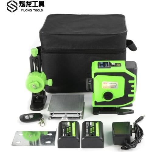 Green Laser Level Powerful 12 Lines 3D Self-Leveling Horizontal&Vertical Cross Lines 360 Degrees Rotary Adjustment