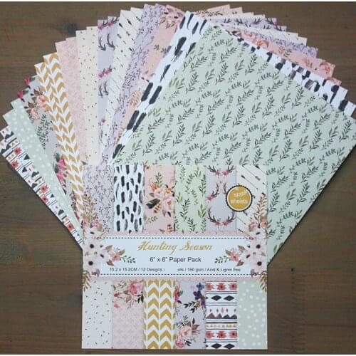 ZFPARTY 12pcs 6" Single-side Flowers creative papercraft art paper handmade scrapbooking kit set books