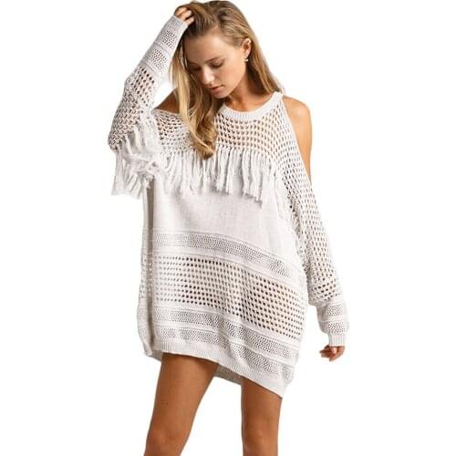 2017 New Europe America Style Beach Loose Solid Hollow Out Regular Natural Summer Women Dresses Free Size T213