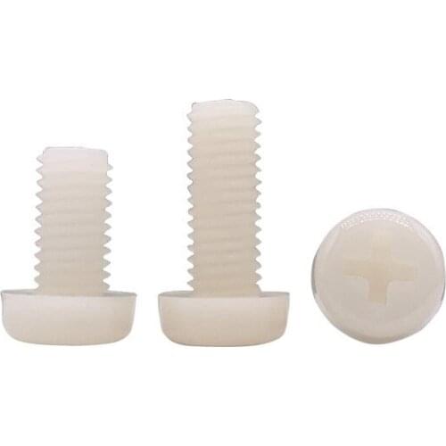 1000PCS/lot M4*6 - M4*30MM WHITE Nylon Philips Cross Head Screw Round Head Electronic Screws