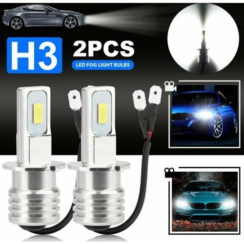 2X H3 Super Bright LED Headlight Fog Light Driving Lamp Bulb Kit 6000K White 100W