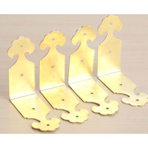 4pcs Corner Brace Wood Box Feet Leg Corner Protector Decorative Bracket Crafts Furniture Hardware 46*22mm