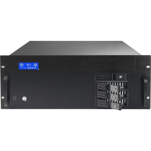 4U industrial control chassis 4 hot swap temperature display multi disk USB3.0 optical drive ATX motherboard server