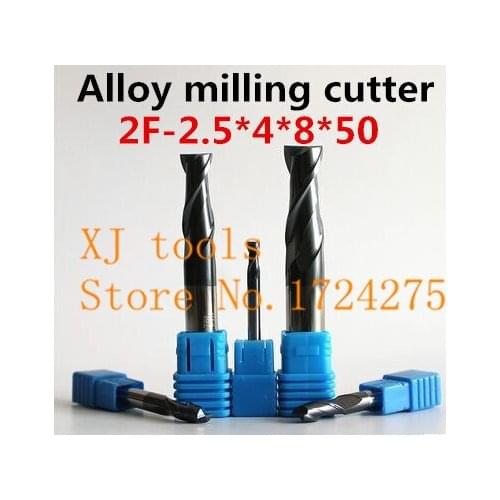 5PCS Free Delivery HRC50 2F-2.5*4*8*50mm NEW Micro Solid Carbide End Mill CNC Milling Cutter Tool Bits For Steel Milling