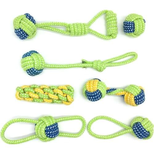 7pcs/set Dog Rope Toys Tough Cotton Rope Pet Dogs Teeth Cleaning Chew Toy Dog Supplies