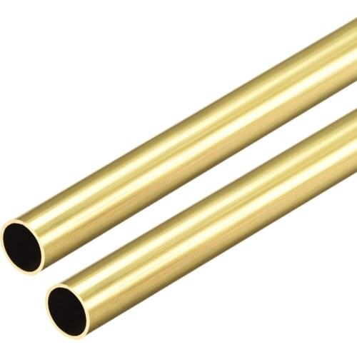 Uxcell Brass Round Tube 300mm Length 7mm OD 0.5mm Wall Thickness Seamless Straight Pipe Tubing 2 Pcs