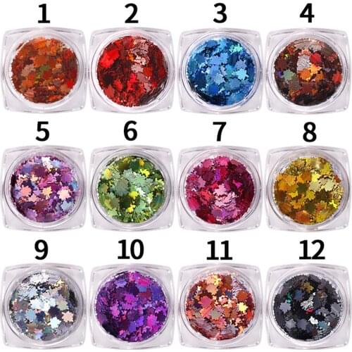 DIY Nail Art Glitter Flakes Maple UV Gel Polish Tool Decor Manicure Sequins Tools Holographic Chameleon Laser Multicolor Sequins