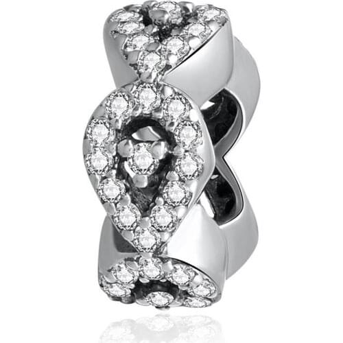 Authentic S925 Cascading Glamour Charm Spacer fit Lady Bracelet Bangle For Women DIY Jewelry